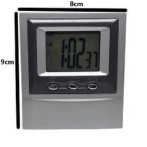 Mini Relógio de mesa com alarme calendário cronômetro 9x8 cm - Nako
