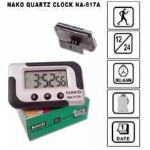 Mini Relógio de Mesa Digital Nako NA-617A com Calendário e Alarme para Escritório e mesa de cabeceira