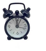 Mini Relógio Despertador 6Cm Preto Com Alarme