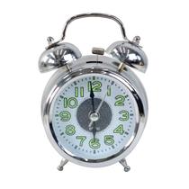 Mini relógio despertador continuo de metal de mesa 16cm