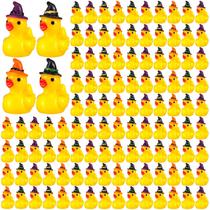 Mini Resin Duck Halloween, 100 unidades com chapéus de bruxa para artesanato Mini Resin Duck Halloween, 100 unidades com chapéus de bruxa para artesanato