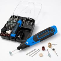 Mini Retifica Eletrica Completa 57 em 1 Com Maleta Profissional Maquina de Polimento de Joias