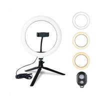 Mini Ring Light Anel Led Luz Selfie P/ Celular Branco Mini Ring Light Anel Led Luz Selfie P/ Celular Branco