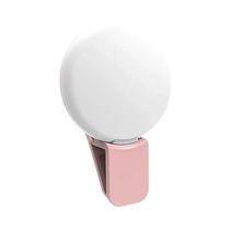 Mini Ring Light LED Portátil Para Celular Com Três Níveis De Intensidade E Clipe Durável Para