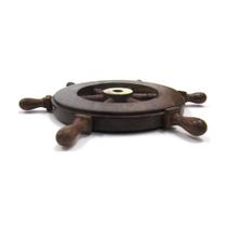 Mini Roda de Navio de Madeira INDIA OVERSEAS 15 cm Mini Roda de Navio de Madeira INDIA OVERSEAS 15 cm