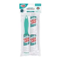 Mini Rolo Adesivo + 2 Refis Tira Pelos 30 folhas Flash Limp