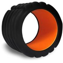 Mini Rolo de Liberação Miofascial Com Ranhuras - Preto e Laranja