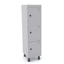 Mini Roupeiro Aço 3 Portas Com Pitao Para Cadeado Cinza - Pandin Mini Roupeiro Aço 3 Portas Com Pitao Para Cadeado Cinza - Pandin