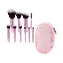 Mini Rt 10 Pcs Conjunto De Pincéis De Maquiagem Pó Sombra Fundação Blush Blender Corretivo