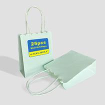 Mini sacolas de lembrancinhas XIAMUY Green com alças, 25 unidades