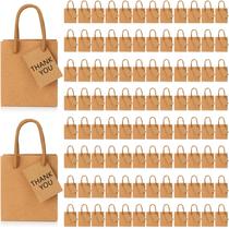 Mini sacolas de presente Sherr, pacote com 100 unidades, a granel, com etiquetas, 10x7x11,5 cm, marrons Mini sacolas de presente Sherr, pacote com 100 unidades, a granel, com etiquetas, 10x7x11,5 cm, marrons