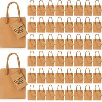 Mini sacolas de presente Zhehao, pacote com 50 unidades, a granel, 10 x 7 x 11,5 cm (Kraft)