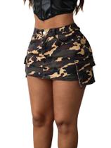 Mini saia cargo WDIRARA Y2k Camo Print para mulheres Mini saia cargo WDIRARA Y2k Camo Print para mulheres