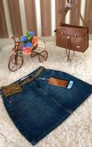 Mini saia cintura alta jeans Mini saia cintura alta jeans