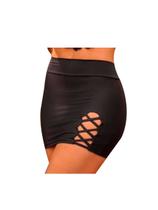 Mini Saia Com X Lateral Trançado Micro Saia Preto Mini Saia Com X Lateral Trançado Micro Saia Preto