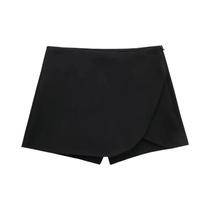 Mini-saia Feminina de Cintura Alta TRAF - Preta e Rosa - Moda Verão/Outono