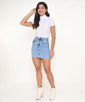 Mini Saia Feminina Jeans Lycra Sky Razon Jeans
