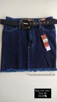 mini-saia jeans com detalhe rasgado