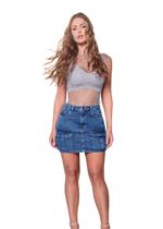 Mini Saia Jeans Feminina Cargo