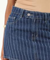 Mini Saia Jeans Feminina Listrada Vizzy Azul-68115