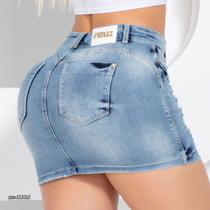 mini saia jeans feminino
