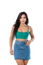 Mini Saia Jeans Premium com cinto Desfiada cintura alta