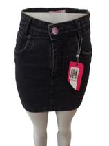 Mini saia Jeans Preta Marmorizada pimenta Original