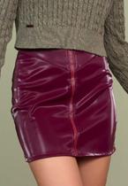 Mini Saia Menina Bordô Zíper Frontal Collie