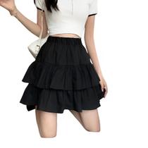 Mini Saia Plissada Em Camadas Rodada Babados Festa Fantasia