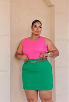 Mini Saia Plus Size Alfaiataria Social Tamanhos Especiais