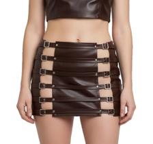 Mini-saia Sensuale SA015 Couro Legítimo