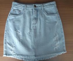 Mini saia tam. 36 jeans claro
