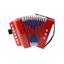 Mini Sanfona Brinquedo Acordeon 3 Baixo 7 Teclas Musical Semi Profissional