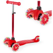 Mini Scooter Infantil com Rodas Iluminadas Vermelhas - Melhor Escolha