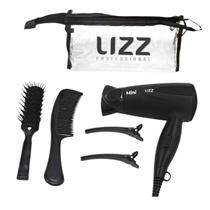Mini Secador Com Kit Viagem Preto Lizz Professional