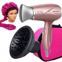 Mini Secador De Cabelo Mondial 1200w Ion Dobrável Viagem Rosa Sm14 Bivolt Difusor Cachos Touca Difusora Com Maleta Mini Secador De Cabelo Mondial 1200w Ion Dobrável Viagem Rosa Sm14 Bivolt Difusor Cachos Touca Difusora Com Maleta