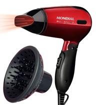 Mini Secador De Cabelo Mondial 1200w Ion Dobrável Viagem Vermelho Sm13 Bivolt Com Difusor De Cachos Mini Secador De Cabelo Mondial 1200w Ion Dobrável Viagem Vermelho Sm13 Bivolt Com Difusor De Cachos