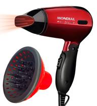 Mini Secador De Cabelo Mondial 1200w Ion Dobrável Viagem Vermelho Sm13 Bivolt Com Difusor De Cachos Mini Secador De Cabelo Mondial 1200w Ion Dobrável Viagem Vermelho Sm13 Bivolt Com Difusor De Cachos