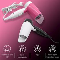 Mini Secador De Cabelo Portátil Dobrável 1200w 110v BY-532D