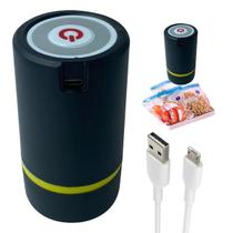 Mini Seladora A Vacuo Portatil Sela Embala Alimentos Comida Carne Frutas Legumes Embaladora Domestica Cozinha Casa Resistente