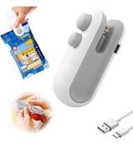 Mini Seladora De Alimentos Recarregavel 2 Em 1 Corta E Sela