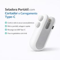 Mini Seladora de Alimentos USB Tipo-C Mais Economia no Dia a Dia
