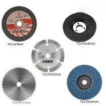 Mini Serra Circular de 3 Polegadas (75mm) - Conjunto com 5 Discos de Corte para Metal