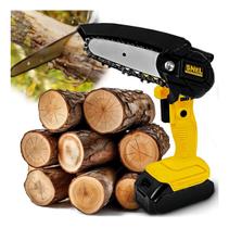 Mini Serra Elétrica Portátil Bateria Recarregável 21V Amarela para Corte e Podas Snel Ferramentas