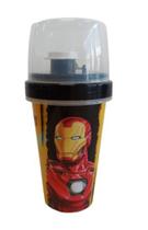 Mini Shakeira com Tampa Homem de Ferro 320ml - Plasútil - Rizzo Mini Shakeira com Tampa Homem de Ferro 320ml - Plasútil - Rizzo