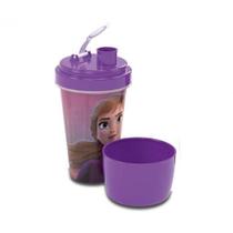 Mini Shakeira Frozen Anna 320Ml Plástico Tampa 17Cm - 142447