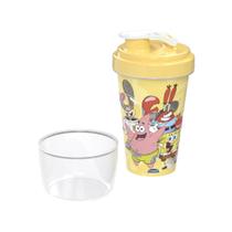 Mini Shakeira Infantil Copo c/ Tampa Bob Esponja 320ml - Plasútil