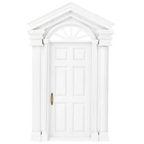 Mini simulação de madeira Dollhouse Door Keenso em escala 1:12