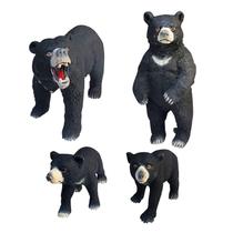 Mini simulação modelo de urso preto em pé e andando decoração de filhote de urso Mini simulação modelo de urso preto em pé e andando decoração de filhote de urso