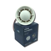 Mini Sirene 12V Branca Bitonal Alta Potência para Alarme Residencial FKS Mini Sirene 12V Branca Bitonal Alta Potência para Alarme Residencial FKS